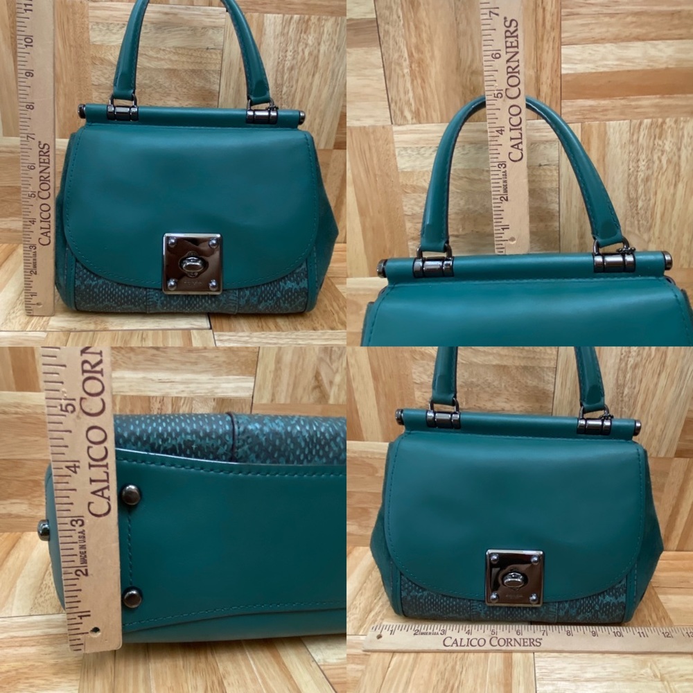 COACH 12086 Green Drifter Snakeskin Top Handle Crossbody Shoulder Bag - Picture 12 of 16